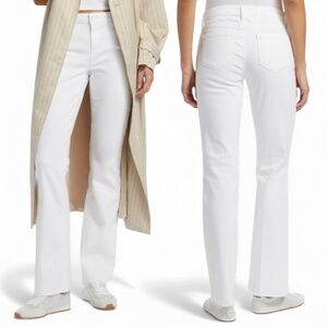 NWT - L'Agence Sneeki Low Rise Straight Leg Jeans White Stretch Denim Size 25